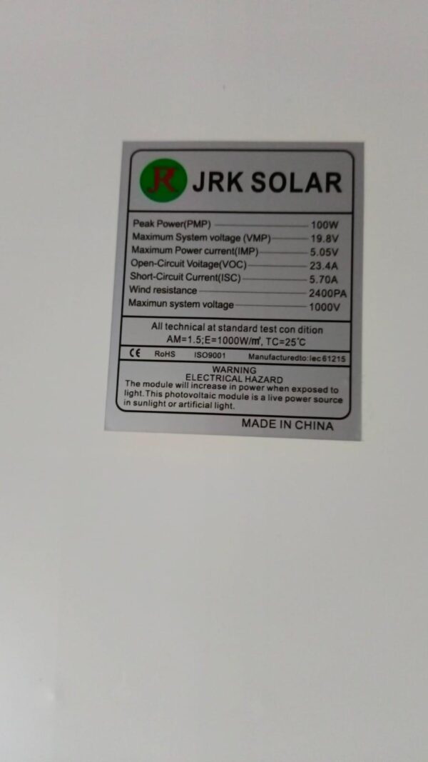 Mono Crystalline JRK 100Wp - Image 3